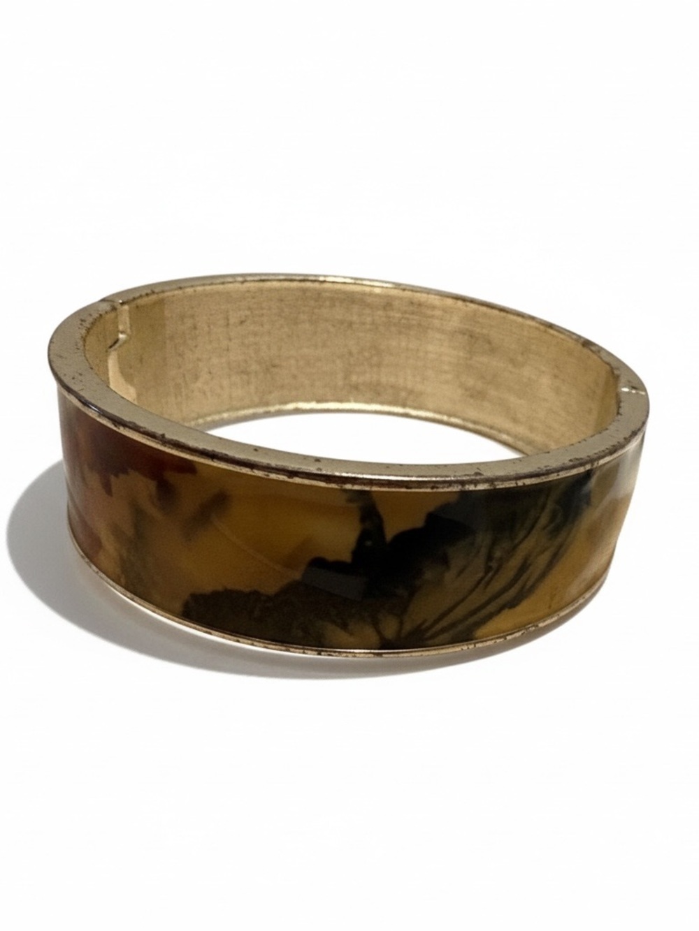Bracelet Floral Motif  Resin Bangle Bracelet in Hinge Clasp